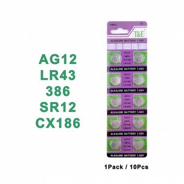 Μπαταρίες Λιθίου 10τμχ AG12-LR43W-CX186-386A