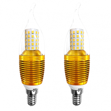 Led Λάμπα E14 Κερί Μπρονζέ με Μύτη AC-230V 3000k 9w - σετ 2 τεμάχια