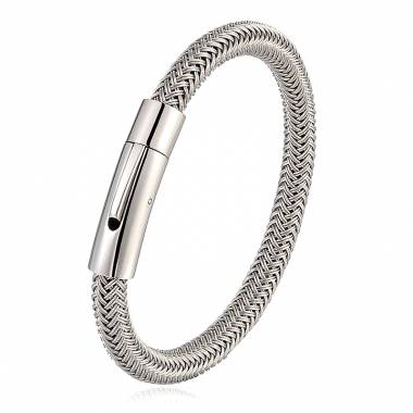 Ανδρικό Ατσάλινο Βραχιόλι 21εκ. – Men’s Steel Leather Bracelet