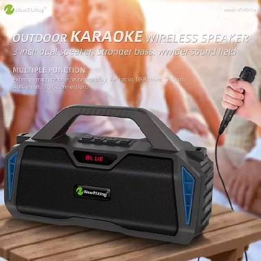 Φορητό Ηχείο Bluetooth με Μικρόφωνο New Rixing NR-6011M ΜΑΥΡΟ 20w