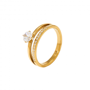 Γυναικείο Ατσάλινο Δαχτυλίδι Μονόπετρο - Woman's Steel Ring