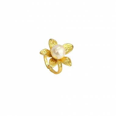 Γυναικείο Ατσάλινο Δαχτυλίδι Με Πέρλα - Woman's Steel Ring