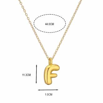 Γυναικείο Ατσάλινο Κολιέ Μονόγραμμα F - Women's Steel Necklace Monogram F