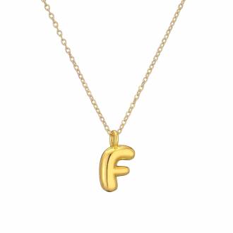 Γυναικείο Ατσάλινο Κολιέ Μονόγραμμα F - Women's Steel Necklace Monogram F