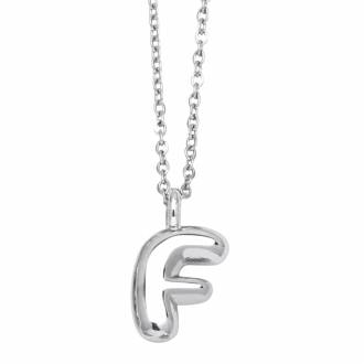 Γυναικείο Ατσάλινο Κολιέ Μονόγραμμα F - Women's Steel Necklace Monogram F