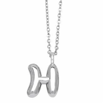 Γυναικείο Ατσάλινο Κολιέ Μονόγραμμα H - Women's Steel Necklace Monogram H