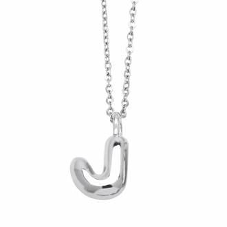 Γυναικείο Ατσάλινο Κολιέ Μονόγραμμα J - Women's Steel Necklace Monogram J