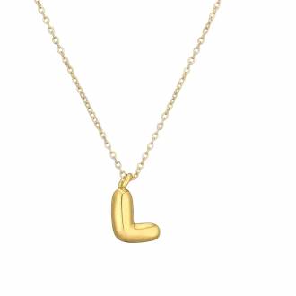 Γυναικείο Ατσάλινο Κολιέ Μονόγραμμα L - Women's Steel Necklace Monogram L