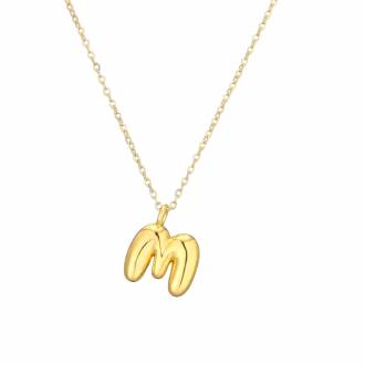 Γυναικείο Ατσάλινο Κολιέ Μονόγραμμα M - Women's Steel Necklace Monogram M