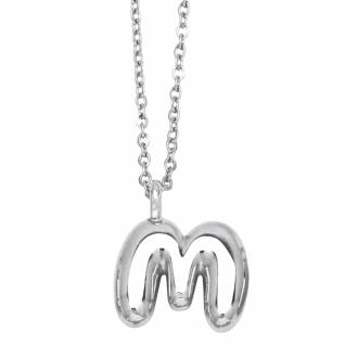 Γυναικείο Ατσάλινο Κολιέ Μονόγραμμα M - Women's Steel Necklace Monogram M