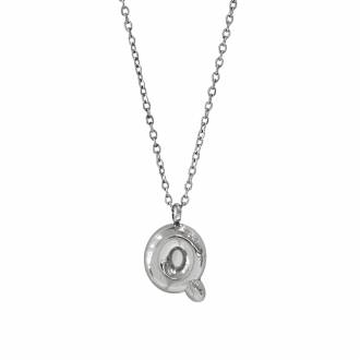 Γυναικείο Ατσάλινο Κολιέ Μονόγραμμα Q - Women's Steel Necklace Monogram Q