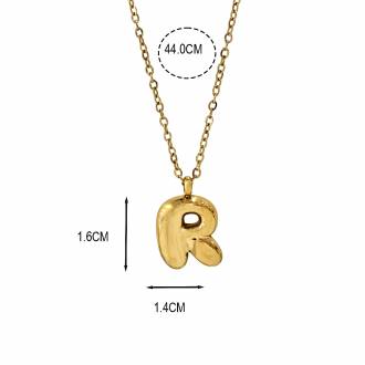 Γυναικείο Ατσάλινο Κολιέ Μονόγραμμα R- Women's Steel Necklace Monogram R