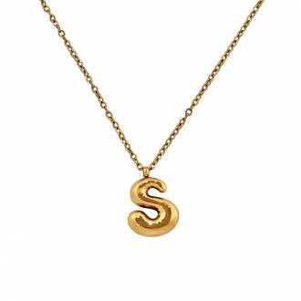 Γυναικείο Ατσάλινο Κολιέ Μονόγραμμα "S"- Women's Steel Necklace Monogram "S"