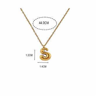 Γυναικείο Ατσάλινο Κολιέ Μονόγραμμα "S"- Women's Steel Necklace Monogram "S"