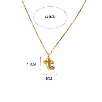 Γυναικείο Ατσάλινο Κολιέ Μονόγραμμα "t"- Women's Steel Necklace Monogram "t"