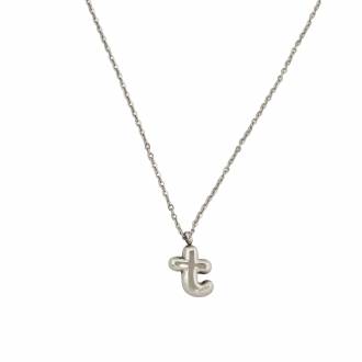 Γυναικείο Ατσάλινο Κολιέ Μονόγραμμα "t"- Women's Steel Necklace Monogram "t"