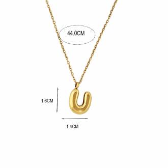 Γυναικείο Ατσάλινο Κολιέ Μονόγραμμα "U"- Women's Steel Necklace Monogram "U"