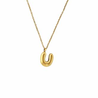 Γυναικείο Ατσάλινο Κολιέ Μονόγραμμα "U"- Women's Steel Necklace Monogram "U"