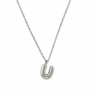 Γυναικείο Ατσάλινο Κολιέ Μονόγραμμα "U"- Women's Steel Necklace Monogram "U"