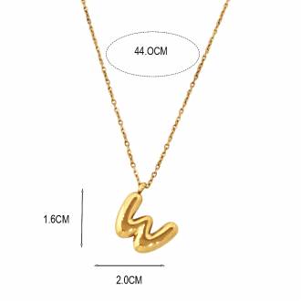 Γυναικείο Ατσάλινο Κολιέ Μονόγραμμα "W"- Women's Steel Necklace Monogram "W"