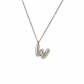 Γυναικείο Ατσάλινο Κολιέ Μονόγραμμα "W"- Women's Steel Necklace Monogram "W"