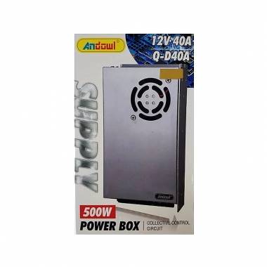 Andowl Τροφοδοτικό LED Ισχύος 500W με Τάση Εξόδου 12V DC 40A Q-D40A - Power Box
