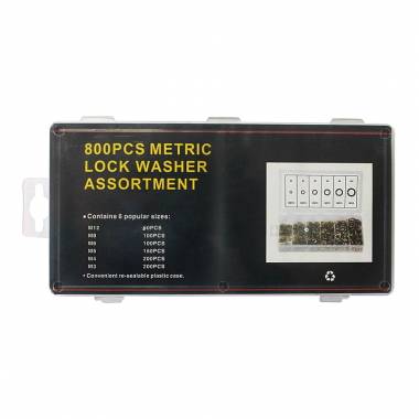 Σετ γκρόβερ γαλβανιζέ 800τμχ - Metric lock washer assortment