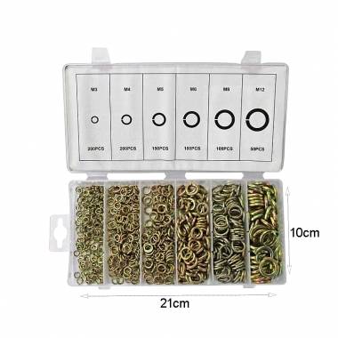 Σετ γκρόβερ γαλβανιζέ 800τμχ - Metric lock washer assortment