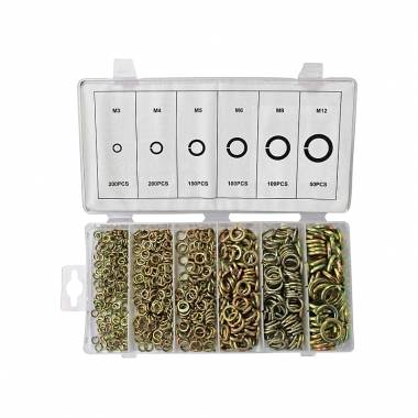 Σετ γκρόβερ γαλβανιζέ 800τμχ - Metric lock washer assortment