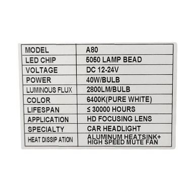 Φώτα αυτοκινήτου A80-H7 – Car headlight