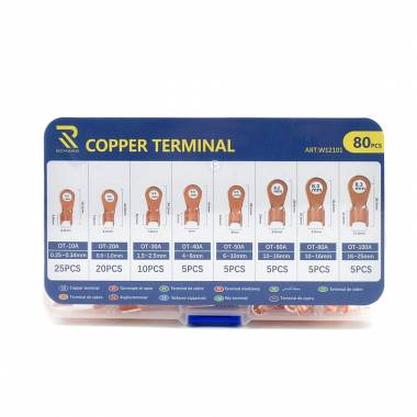 RChang Ακροδέκτες Οπής Χάλκινο 80τμχ W12101 - Copper terminal 80pcs