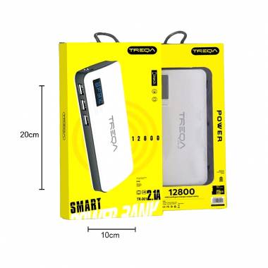 Treqa TR-901 Power bank 12800mAh Με 3 Θύρες USB-A Και Led Φως - USB bank power