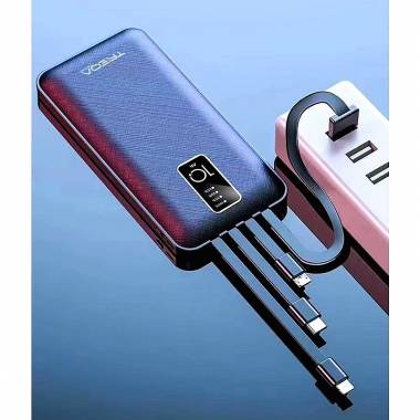 Treqa TR-931 Power bank 10000Mah με ενσωματωμένα καλώδια φόρτισης & θύρα USB-A - USB bank power