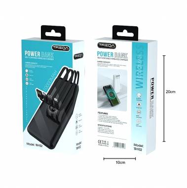 Treqa TR-932 Power bank 10000Mah με 3 καλώδια  - USB bank power