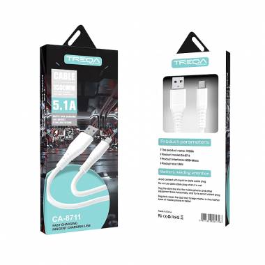 Treqa CA-8711 καλώδιο δεδομένων 1.5m USB σε Micro - Fast Charging Cable Micro