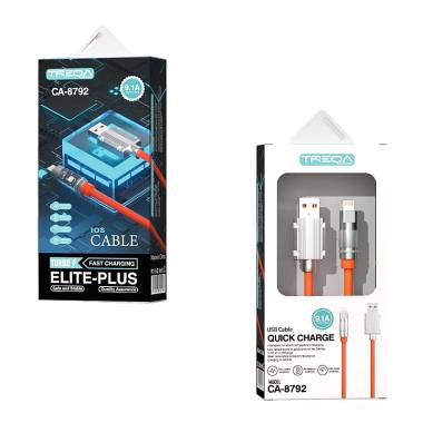 Treqa CA-8792 καλώδιο δεδομένων 1m USB σε Lighting - Elite Plus Cable