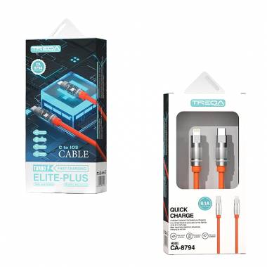 Treqa CA-8794 καλώδιο δεδομένων 1m Type-C σε Lighting - Elite Plus Cable