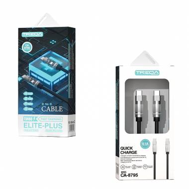 Treqa CA-8795 καλώδιο δεδομένων 1m Type-C σε Type-C - Elite Plus Cable Type-C to Type-C