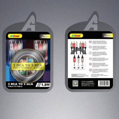 Andowl Καλώδιο 3 RCA σε 3 RCA 2.0M - Cable public to public Q-HD622