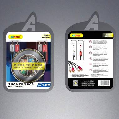 Andowl Καλώδιο 2 RCA σε 2RCA 2.0M - Cable public to public Q-HD620
