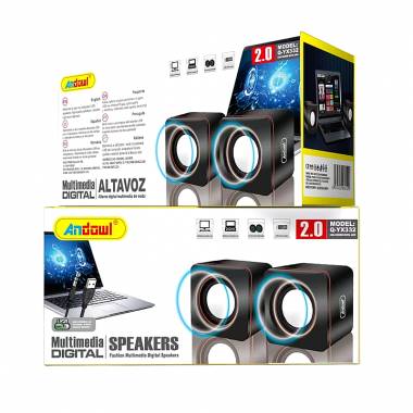 Andowl Ηχεία Υπολογιστή 2.0 Multimedia Q-YX332 - Mobile Desktop Multimedia Digital Speakers