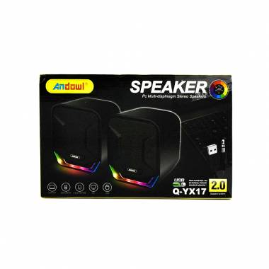 Andowl Q-YX17 Ηχεία Υπολογιστή 2.0 με RGB Φωτισμό και Ισχύ 3W - Speaker PC Multi-diaphragm Stereo