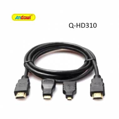 Andowl Καλώδιο οθόνης 4K Ultra HD HD310 - Cable HDMI male - HDMI male 1.5m Μαύρο