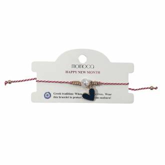 Χειροποίητο βραχιόλι μαρτάκι με καρδια -  Handmade  bracelet with hearts