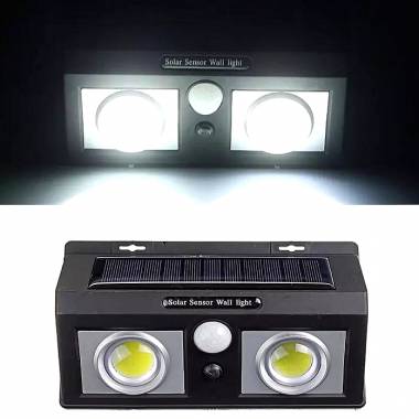 Εξωτερικός Ηλιακός Προβολέας Cob LED 28W Τοίχου με Ανιχνευτή Κίνησης