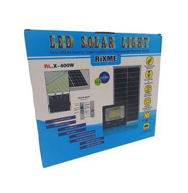 400W Ηλιακός Προβολέας Αδιάβροχος Rixme 32000LM με Πάνελ & Τηλεκοντρόλ