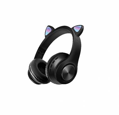 Ασύρματα Σπαστά Ακουστικά Bluetooth RGB LED Ear Cat & Μικρόφωνο