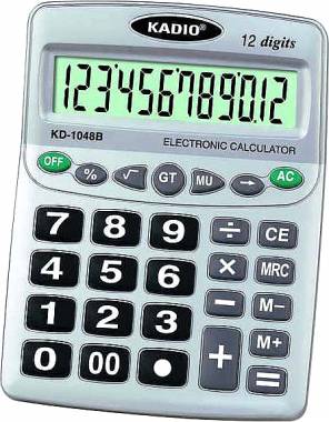 Αριθμομηχανή 12 Ψηφίων με Μεγάλη Οθόνη KD-1048B