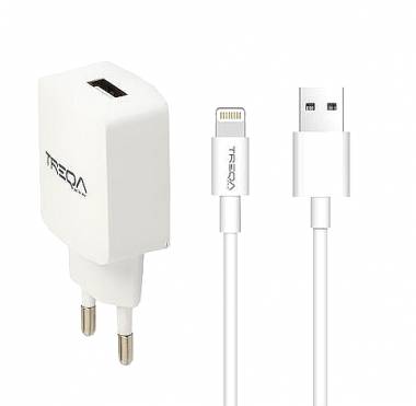 Φορτιστής με Θύρα USB-A και Καλώδιο Lightning 18W Λευκός CS-220 IOS