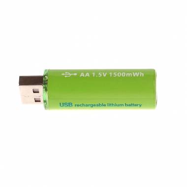 Επαναφορτιζόμενη μπαταρία USB Λιθίου Νi-AA 1.5V - 2000mAh - 2 τεμάχια - USB Rechargeable Battery
